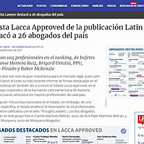La lista Lacca Approved de la publicacin Latin Lawyer destac a 26 abogados del pas